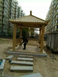 四角亭施工现场