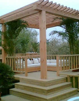 防腐木廊架及花架