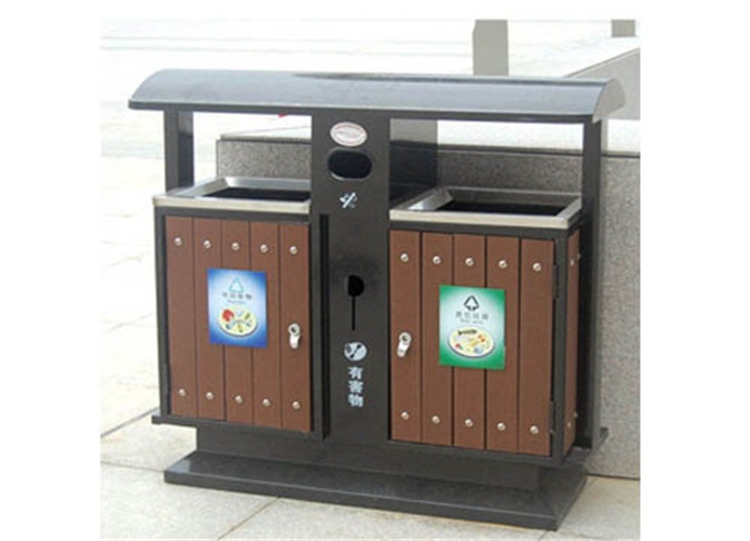 钢木垃圾桶