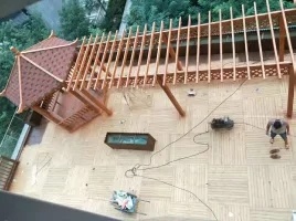 花架凉亭施工现场