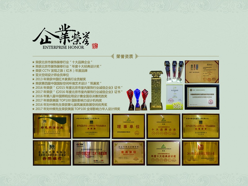 四合茗苑荣誉（部分）