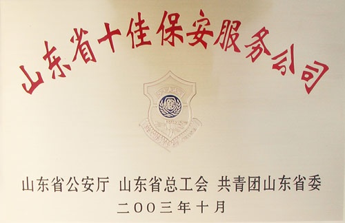 山东省十佳保安服务公