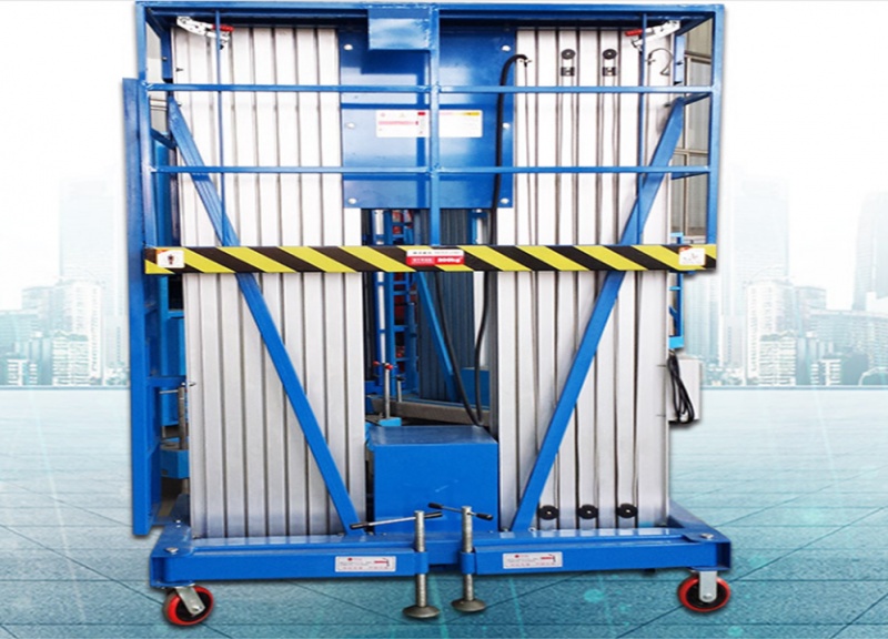 6/8米10/12米小型电动铝合金升降机 移动式单双桅柱高空升降平台