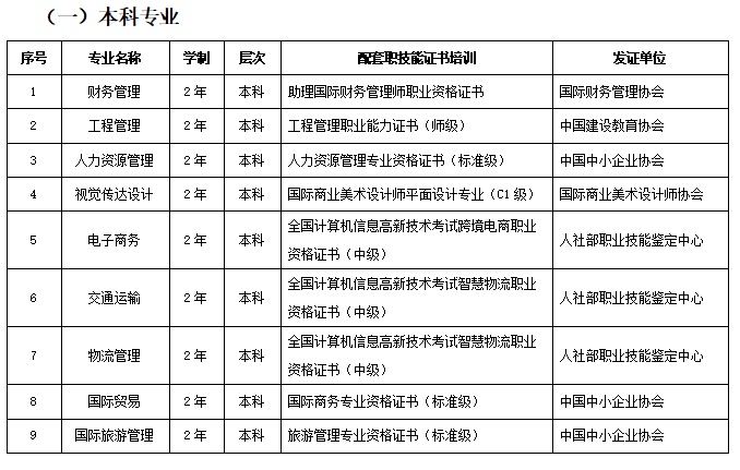 本科专业