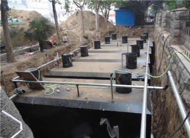 小区地埋式一体化污水处理设备现场